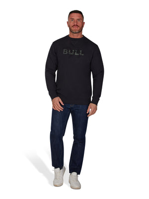 Embroidered Script Crew Neck Sweat - Black