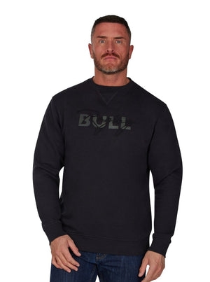 Embroidered Script Crew Neck Sweat - Black