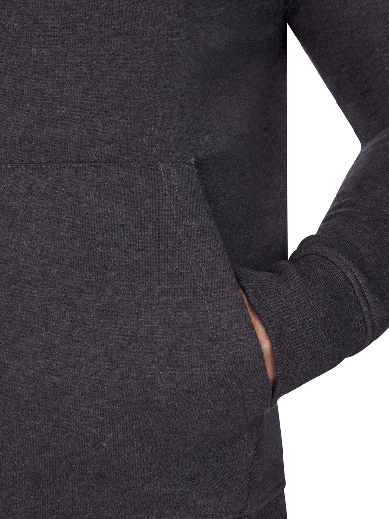 Contrast Panel Overhead Hoodie - Charcoal