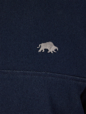 Pique Quarter Zip Sweat - Navy