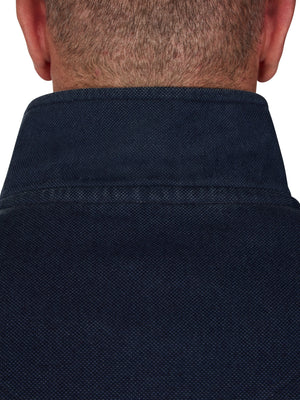Pique Quarter Zip Sweat - Navy