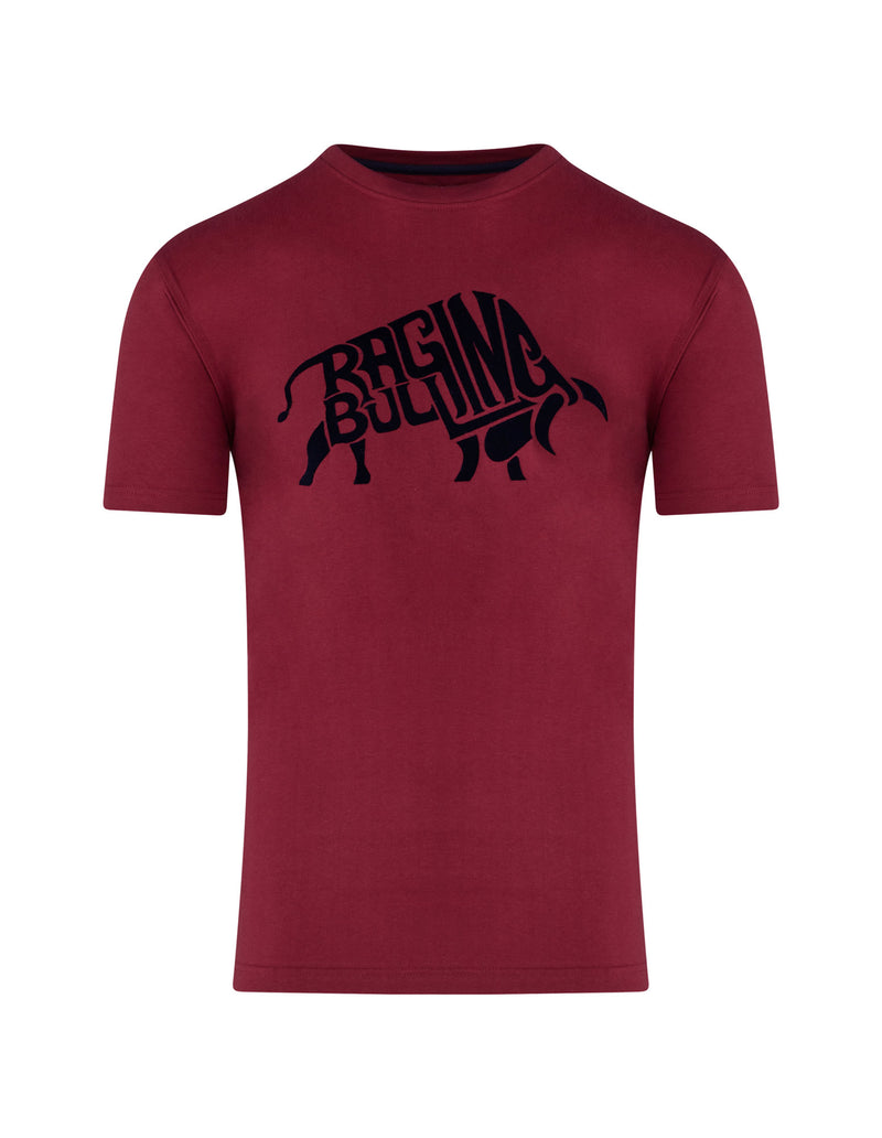 Flock Bull T-Shirt - Claret