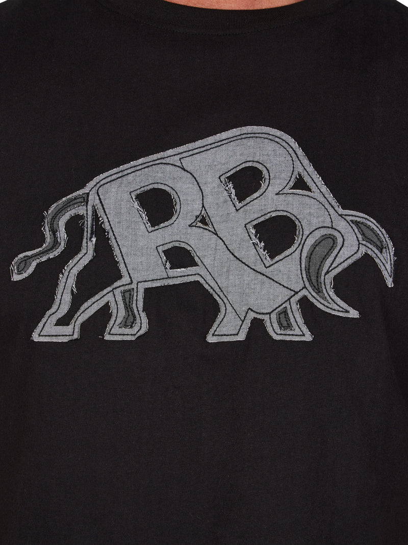 RB Applique Bull T-Shirt - Black