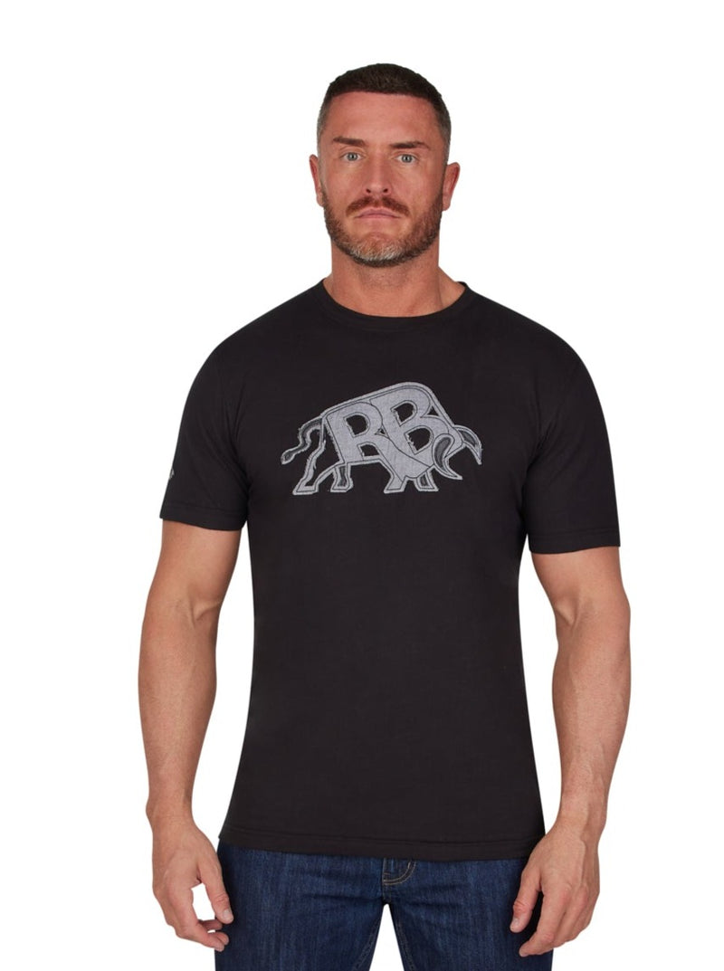 RB Applique Bull T-Shirt - Black