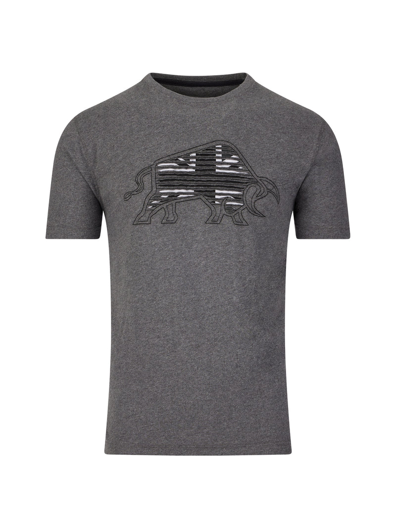 Slash Bull Monochrome T-Shirt - Charcoal