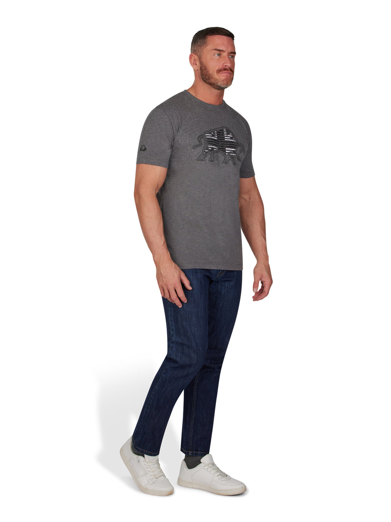 Slash Bull Monochrome T-Shirt - Charcoal