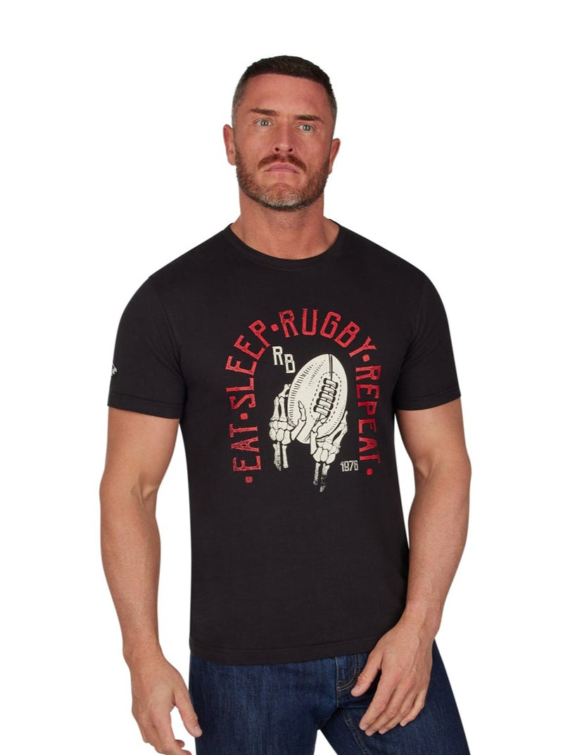 Eat Sleep Rugby T-Shirt - Black
