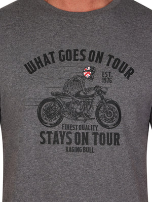 On Tour Biker T-Shirt - Charcoal