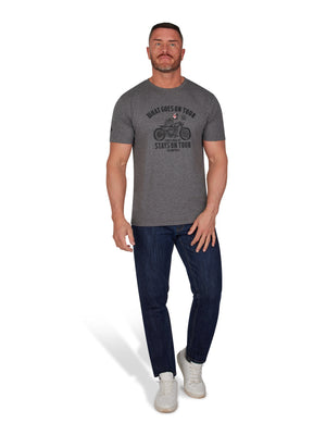 On Tour Biker T-Shirt - Charcoal