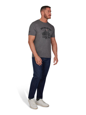 On Tour Biker T-Shirt - Charcoal