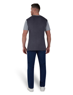 Chest Panel T-Shirt - Grey Marl