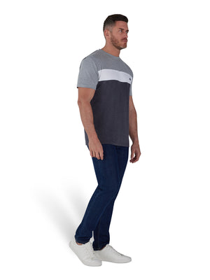 Chest Panel T-Shirt - Grey Marl