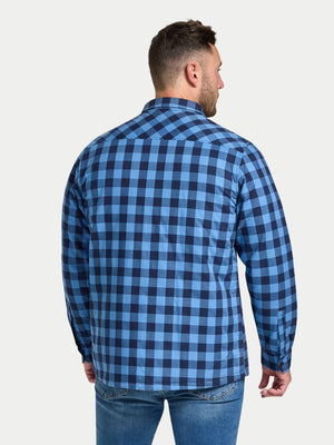 Long Sleeve Quilted Shacket - Navy