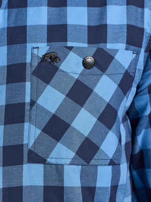 Long Sleeve Quilted Shacket - Navy