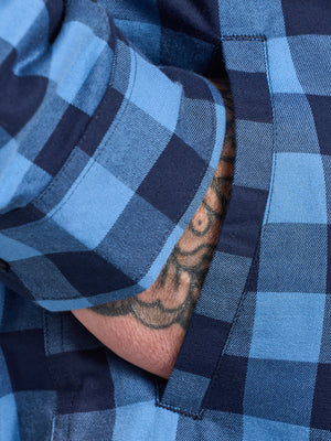 Long Sleeve Quilted Shacket - Navy