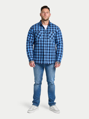 Long Sleeve Quilted Shacket - Navy