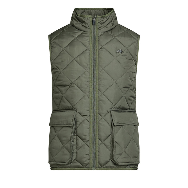 Patch Pocket Quilted Gilet - Khaki
