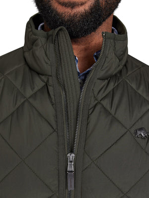 Patch Pocket Quilted Gilet - Khaki