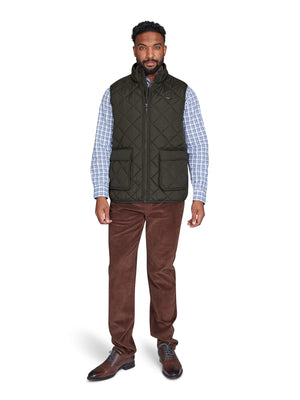 Patch Pocket Quilted Gilet - Khaki