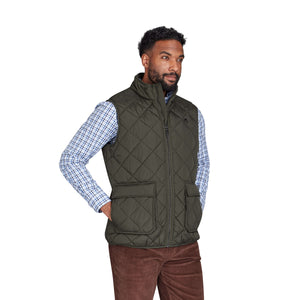 Patch Pocket Quilted Gilet - Khaki