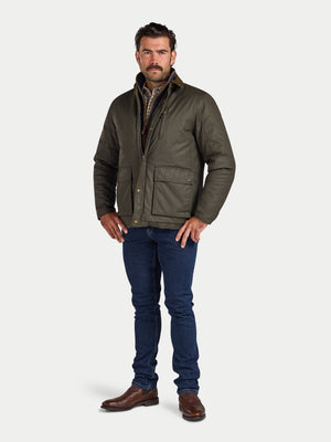 Wax Effect Cord Collar Jacket - Brown