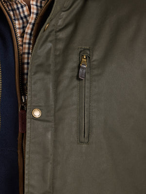 Wax Effect Cord Collar Jacket - Brown