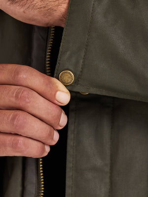 Wax Effect Cord Collar Jacket - Brown
