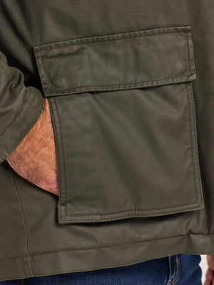 Wax Effect Cord Collar Jacket - Brown