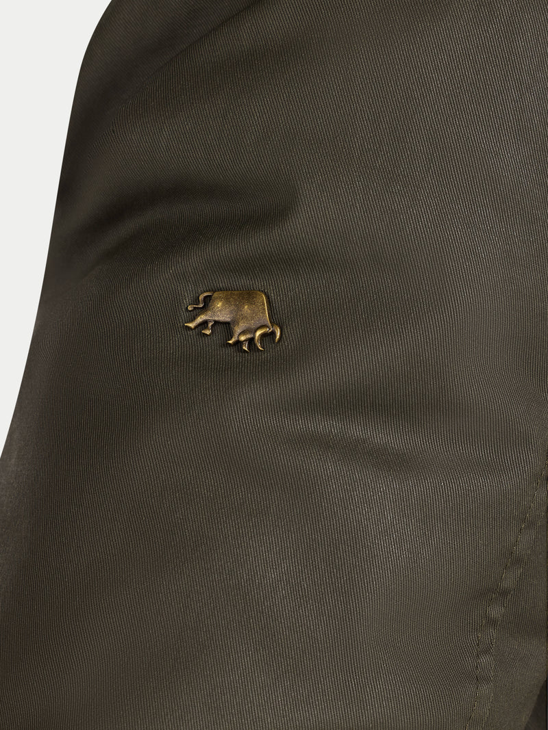 Wax Effect Cord Collar Jacket - Brown