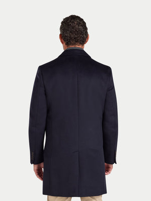 Wool Blend Coat - Navy