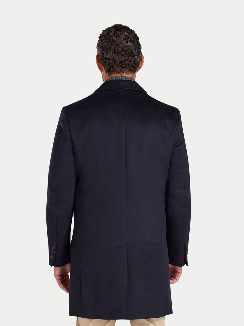Wool Blend Coat - Navy