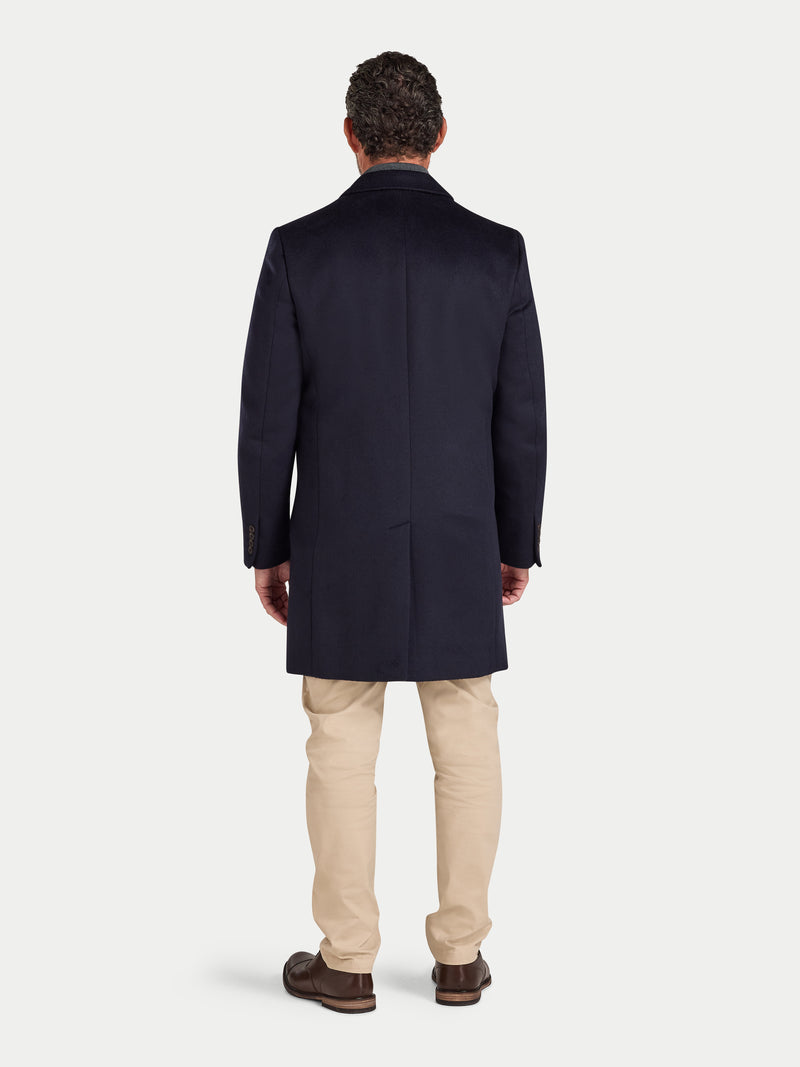 Wool Blend Coat - Navy