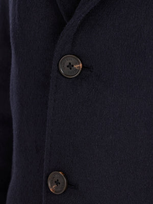 Wool Blend Coat - Navy