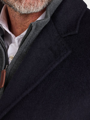 Wool Blend Coat - Navy