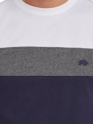 Cut & Sew Panel T-Shirt - Navy