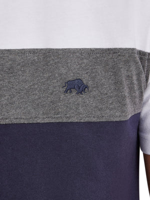 Cut & Sew Panel T-Shirt - Navy