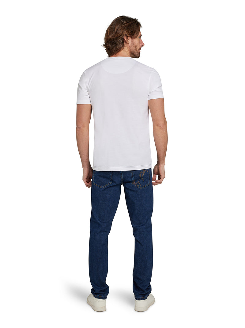 Cut & Sew Panel T-Shirt - Navy