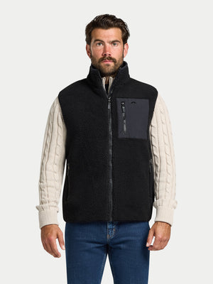 Heavy Borg Fleece Gilet - Black