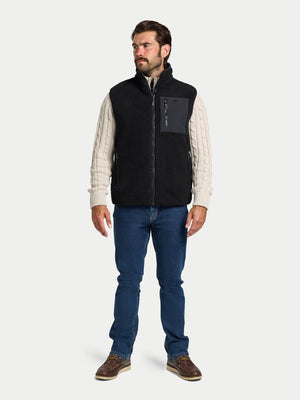 Heavy Borg Fleece Gilet - Black