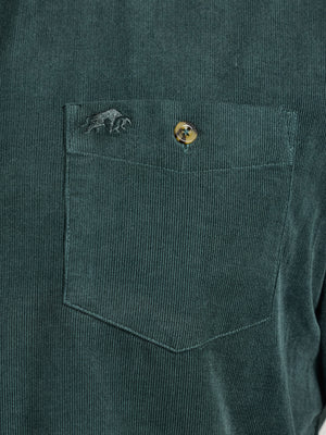 Long Sleeve Soft Needle Corduroy Shirt - Forest