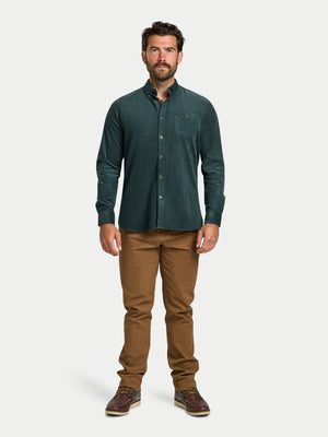 Long Sleeve Soft Needle Corduroy Shirt - Forest