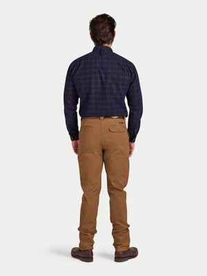 Long Sleeve Check Corduroy Shirt - Claret