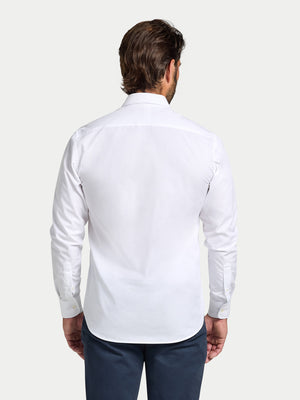 Long Sleeve Premium Dobby Cotton Shirt - White
