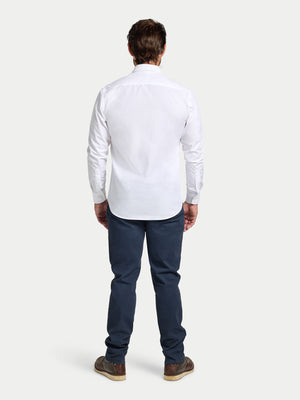 Long Sleeve Premium Dobby Cotton Shirt - White