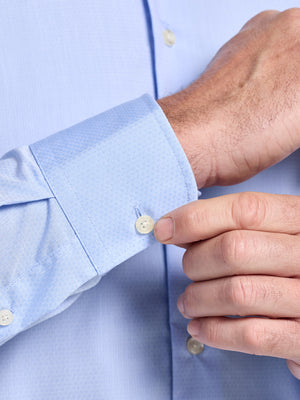 Long Sleeve Premium Dobby Cotton Oxford Shirt - Sky Blue
