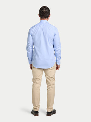 Long Sleeve Premium Dobby Cotton Oxford Shirt - Sky Blue