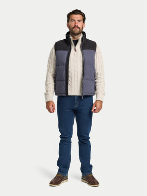 Two Tone Gilet - Black