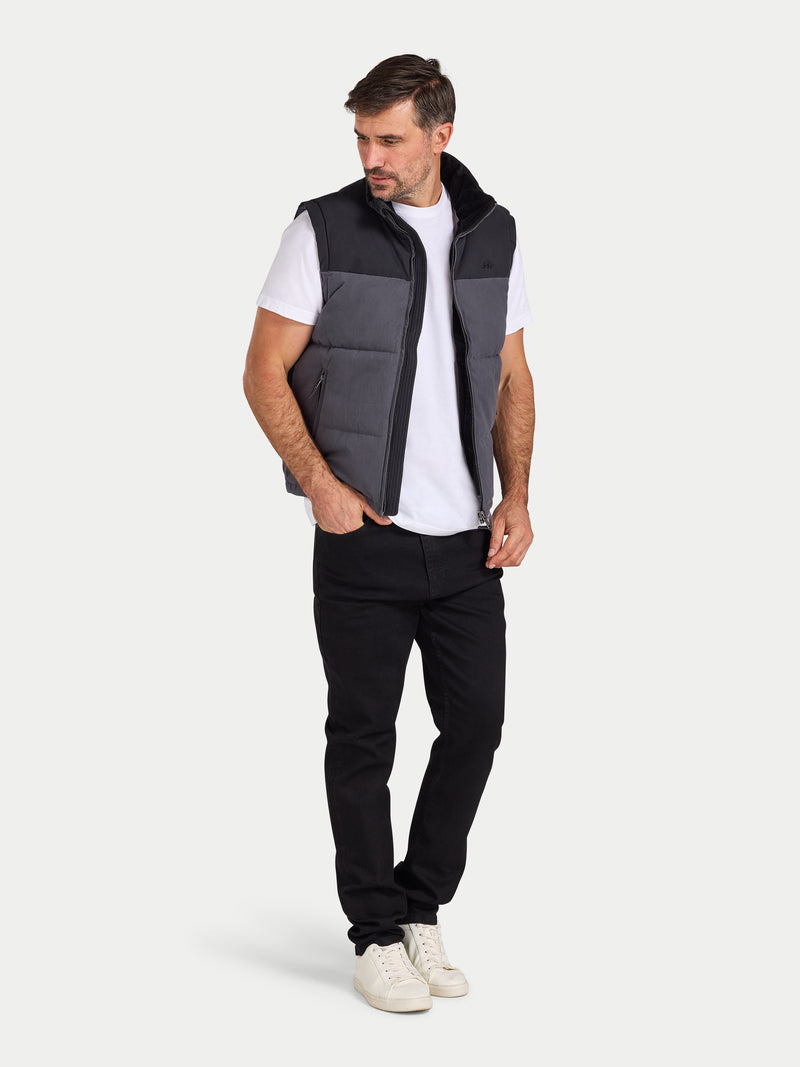 Two Tone Gilet - Black