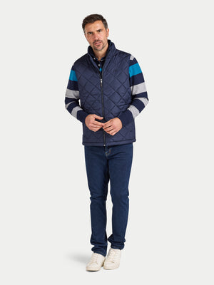 Quilted Gilet - Navy