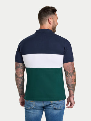 Cut & Sew Panel Pique Polo - Forest